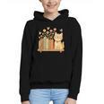 Cute Kawaii Cat Books Flowers Graphic Youth Hoodie