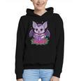 Cute Pastel Goth Bat Reading Book Graphic Youth Hoodie