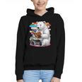 Cute Polar Bear Is Reading a Book Reading Polar Bear Graphic Youth Hoodie