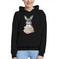 Cute Reading Bunny With Glasses Books Reader Book Bookworm Graphic Youth Hoodie