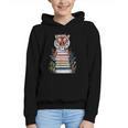 Cute Tiger With Book Floral Bookworm Librarian Book Lover Graphic Youth Hoodie Cute Tiger With Book Floral Bookworm Librarian Book Lover Graphic Youth Hoodie