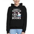 Easily Distracted By Cats And Books Cute Cat And Book Lovers Graphic Youth Hoodie Easily Distracted By Cats And Books Cute Cat And Book Lovers Graphic Youth Hoodie