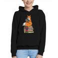 Fox Books Read Reading Librarian America Men Women Kids Graphic Youth Hoodie