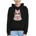 Ghost Reading Book Halloween Cat Lover Graphic Youth Hoodie