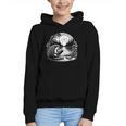 Hedgehog Reading Book Full Moon Lake Scenery Graphic Youth Hoodie