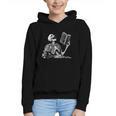 Hilarious Skeleton Holding a Book And Laughing Gothic Graphic Youth Hoodie