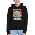 Just A Boy Who Loves Books Reading Bookworm Boys Kids Graphic Youth Hoodie