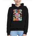 Just A Girl Who Loves Books Reading Cute Bookworm Girls Kids Graphic Youth Hoodie