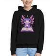 Kawaii Axolotl Cute Axolotls Reading Book Graphic Youth Hoodie