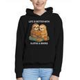 Life Is Better With Sloths And Books Cute Sloth Lover Graphic Youth Hoodie Life Is Better With Sloths And Books Cute Sloth Lover Graphic Youth Hoodie