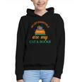 My Life Essentials Are Cat And Books Graphic Youth Hoodie