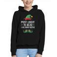 Most Likely To Read A Book Matching Christmas Elf Graphic Youth Hoodie