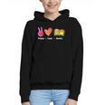 Peace Love Books Reader Librarian Library Book Graphic Youth Hoodie