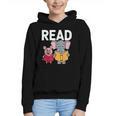 Pig Elephant Reading Cute Book Lover Bookworm Boys Girls Kid Graphic Youth Hoodie
