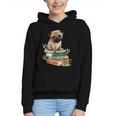 Pug Dog Reading Book Coffee Read Books Be Kind Stay Weird Graphic Youth Hoodie