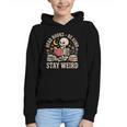 Read Books Be Kind Stay Weird Skeleton Reading Book Graphic Youth Hoodie