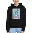 The Reader Retro Reading Skeleton Books Flowers Tarot Card Graphic Youth Hoodie