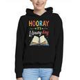 Reading Books Bibliophile Hooray It's Library Day Graphic Youth Hoodie