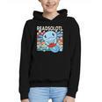 Readsolotl Blue Kawaii Axolotl Book Lover Reading Retro Graphic Youth Hoodie