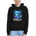 Readsolotl Blue Kawaii Axolotl Book Lover Reading Graphic Youth Hoodie