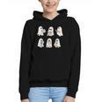Retro Ghost Reading Books Halloween Bookish Ghost Bookworm Graphic Youth Hoodie