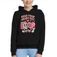Retro Read Your Heart Out Valentine's Day Teacher Book Lover Graphic Youth Hoodie