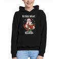 He Sees What You'Ve Been Reading Santa Book Lover For Women Graphic Youth Hoodie