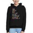 Sip Tea Pet Cats Read Books Repeat Book Cat Lover Graphic Youth Hoodie Sip Tea Pet Cats Read Books Repeat Book Cat Lover Graphic Youth Hoodie