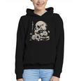 Skull Books Flowers Goth Reader Grunge Dark Alt Aesthetic Graphic Youth Hoodie