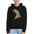 Teacher Shirt Giraffe Holding Books Bookworm Librarian Graphic Youth Hoodie