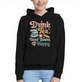 Women's Drink Tea Read Books Nerd Book Reader Book Reading Lover Graphic Youth Hoodie