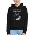 Women's First Of All I’m A Delight Cute Cat Books Coffee Humor Graphic Youth Hoodie