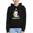 Women's Reading Is Lit Unicorn Library English Teacher Book Lover Graphic Youth Hoodie