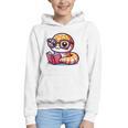 Adorable Book Lover Rattlesnake With Reading Glasses Cute Graphic Youth Hoodie Adorable Book Lover Rattlesnake With Reading Glasses Cute Graphic Youth Hoodie