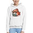 Adorable Book Lover Salmon With Reading Glasses Cute Graphic Youth Hoodie