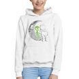 Astronaut Reading Book To Alien Moon Space Women Kids Men Premium Tri-Blend Graphic Youth Hoodie