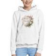 Barely Tolerable Book Lover Bookish Floral Bookworm Graphic Youth Hoodie