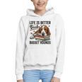 Basset Hound Dog Breed Life Is Better With Books And a For Men Women Girls Kids Graphic Youth Hoodie