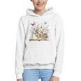 Book Flowers And Butterfly Beautiful Reading Reader Graphic Graphic Youth Hoodie