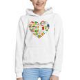 Book Lover Librarian Books Heart Valentine Graphic Youth Hoodie