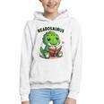Book Lover Reading Dinosaur Readosaurus Library Graphic Youth Hoodie