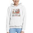 Book Lovers Winter Sleighing Through Stories Tee Premium Tri-Blend Graphic Youth Hoodie