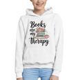 Books Are My Therapy Coffee Books Flowers Bookish Book Lover Graphic Youth Hoodie Books Are My Therapy Coffee Books Flowers Bookish Book Lover Graphic Youth Hoodie