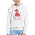 Clifford The Big Red Dog Pink Text With Bow Illustrated Book Graphic Youth Hoodie