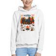 Cozy Reading Cabin Retreat Fall Bookish Autumn Cozy Reader Graphic Youth Hoodie