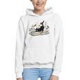 Cute Cat Flower Garden Book Kitty Reading Floral Men Women Girls Kids Graphic Youth Hoodie