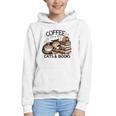 Cute Coffee Cats Books Lover Idea Women Men Kids Graphic Youth Hoodie