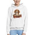 Cute Dog Beagle Reading Book Graphic Youth Hoodie