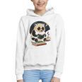 Cute Panda Reading Book Under Moon Bookworm Coffee Lover Graphic Youth Hoodie
