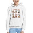 Cute Teacher Bunny Rabbit Reading Easter Bunnies Book Lovers Graphic Youth Hoodie